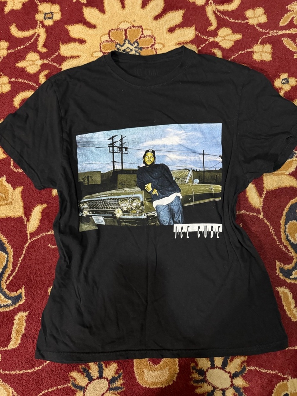 Black Graphic Tee - Classic Rap Photo Print